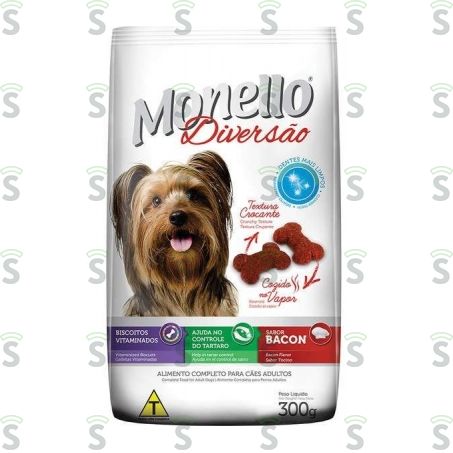  Ração Para Cães Monello Dog Diversão Bacon Embalagem 300g