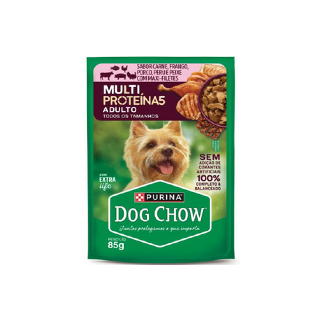 ALIMENTO P/CÃO DOG CHOW ADULTO MIX DE CARNES SACHÊ 85G
