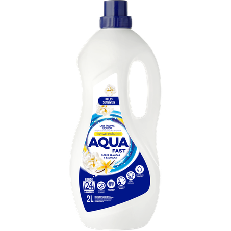 Lava roupas aquafast 2l fl brancas e bau