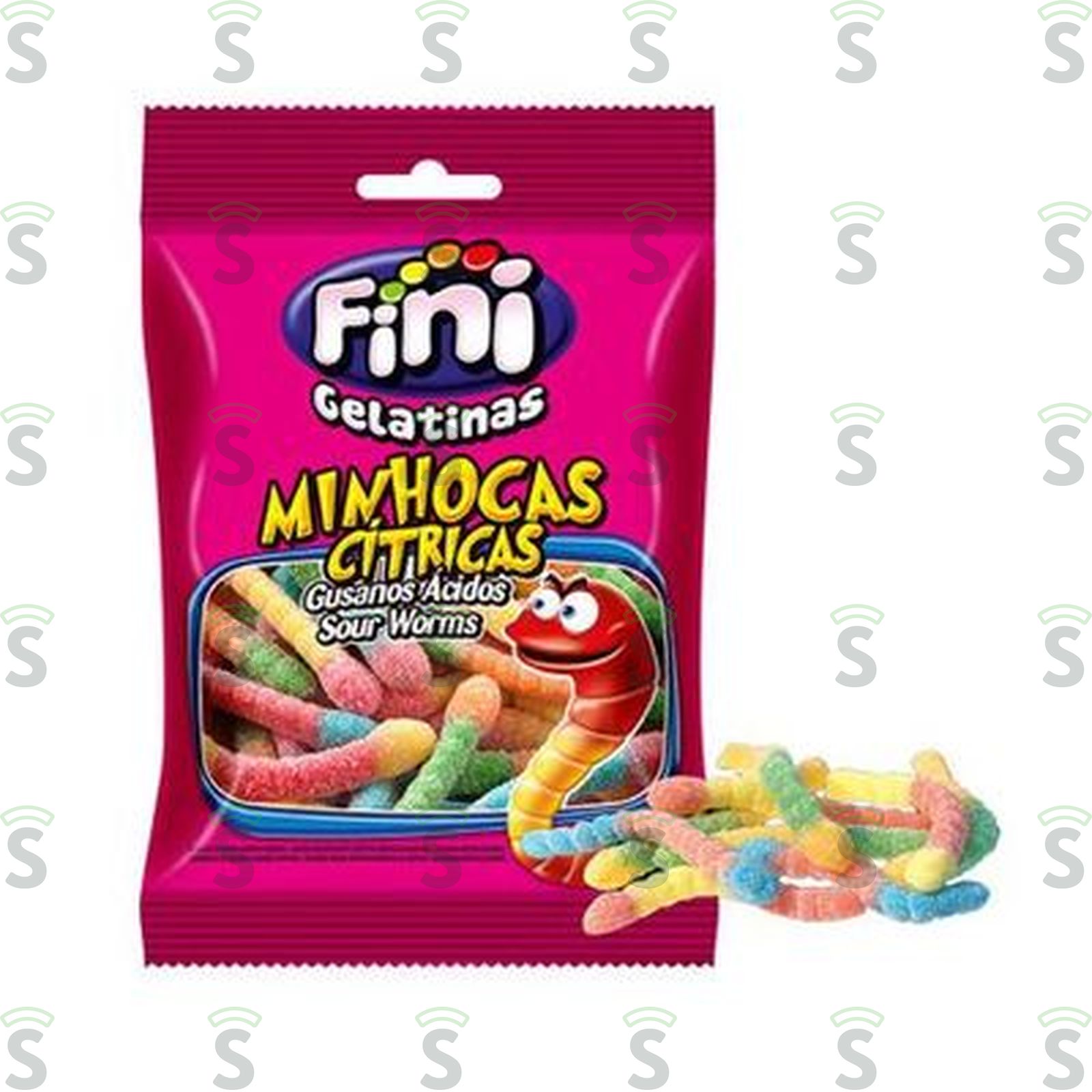 Fini-bala gelatina 250g minhocas citrica
