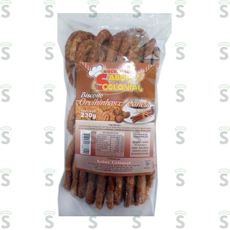  Biscoito Doce Sabor - Colonial Orelhinhas Com Canela Embalagem 230g