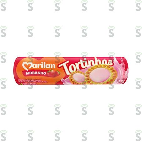 Biscoito Recheio Morango Marilan Tortinhas Pacote 140g