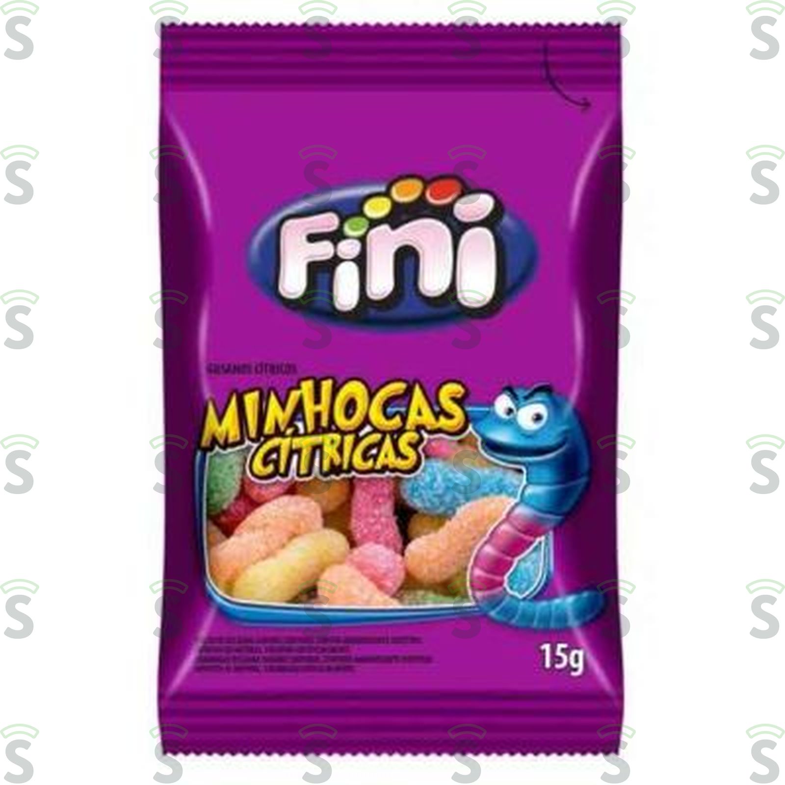 Fini-bala gelatina 15g minhocas citricas