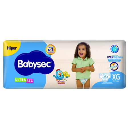 Fralda Babysec Ultra - Hiper Tam. XG - Com 60 Fraldas