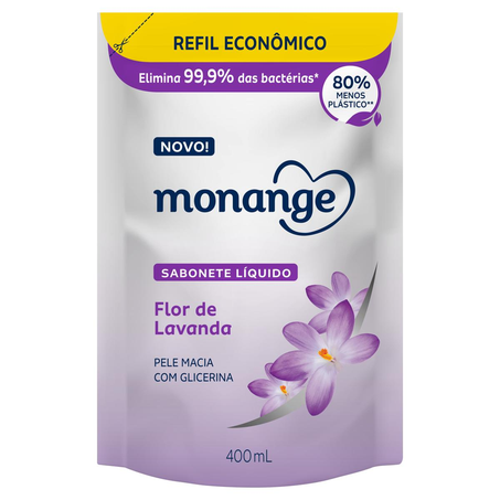 Sabonete Líquido Monange 400ml - Lavanda - Refil