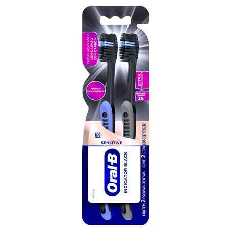 Escova Dental Oral-B Indicator Black - Com 2 Escovas