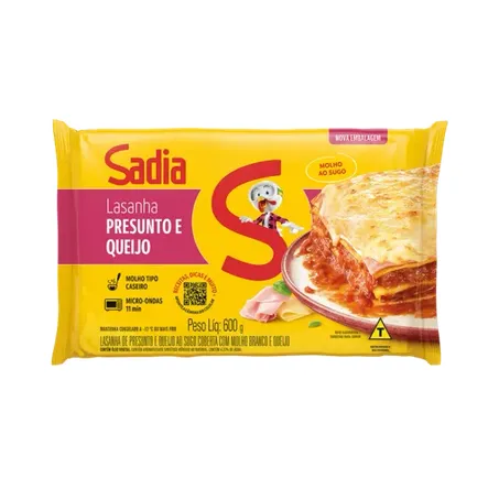 Lasanha Sadia Presunto E Queijo 600g
