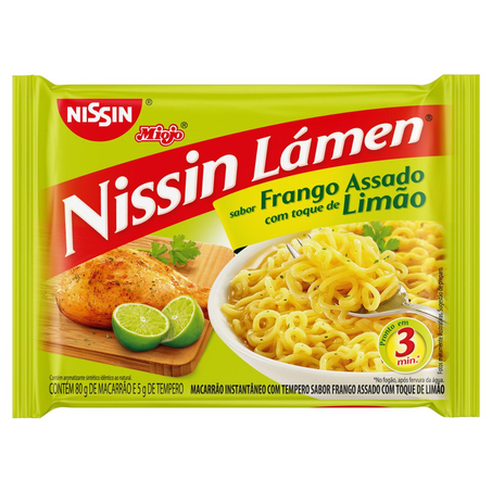 Massa Instantânea Nissin 80g - Frango Assado com Toque de Limão