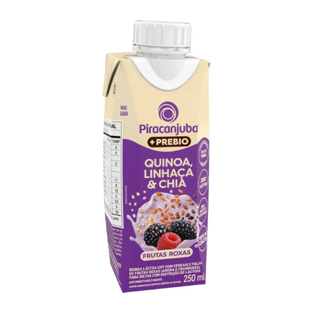 Bebida Láctea Piracanjuba Frutas Roxas Quinoa Linhaça e Chia S/Lactose 250ml