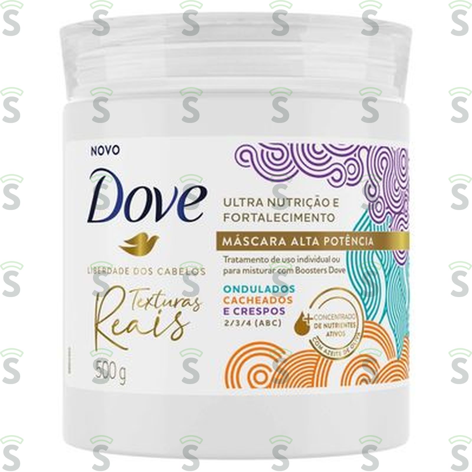 Máscara de Tratamento Dove Texturas Reais Ondulados, Cacheados e Crespos Pote 500gr