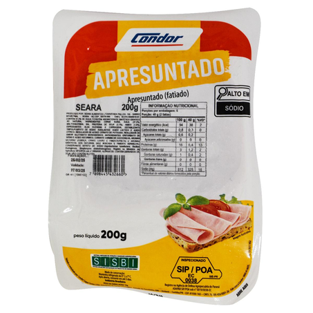 Apresuntado Seara Condor 200g - Fatiado