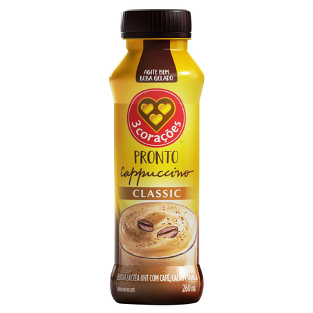 Bebida Láctea 3 Corações 260ml - Cappuccino - Classic