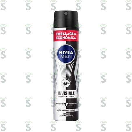  Antitranspirante Aerossol Nivea Men Invisible For Black & White Frasco Spray 200ml