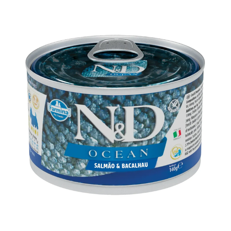 Ração Úmida N&D Ocean Cães Adultos Salmão e Bacalhau 140 g