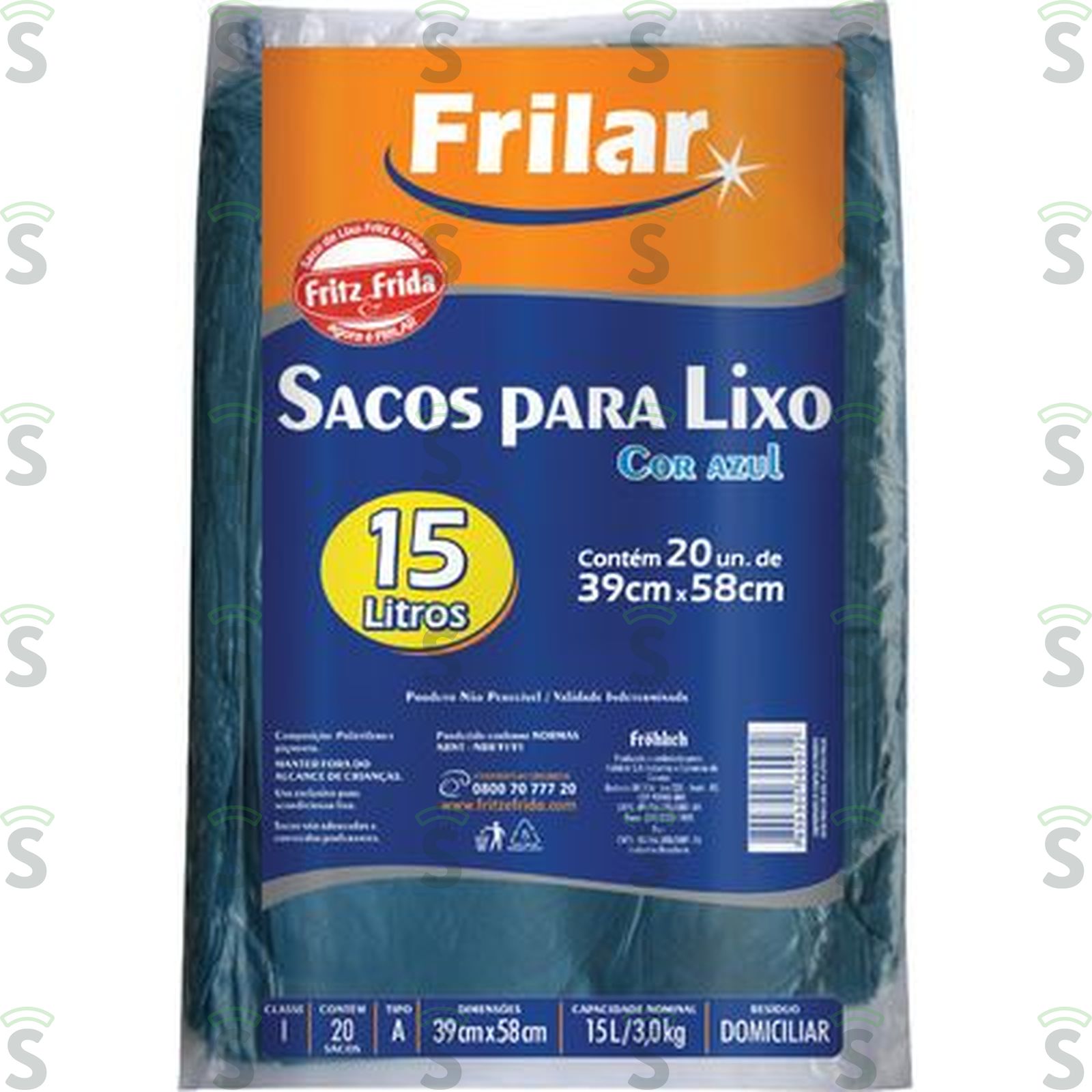 Frilar-saco lixo 15l c/20