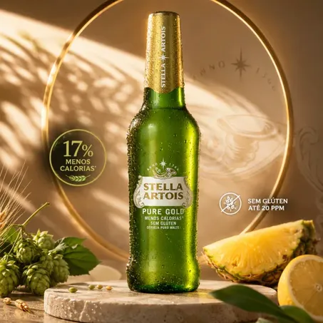 Stella Artois Cerveja Pure Gold 600Ml Garrafa 360-1
