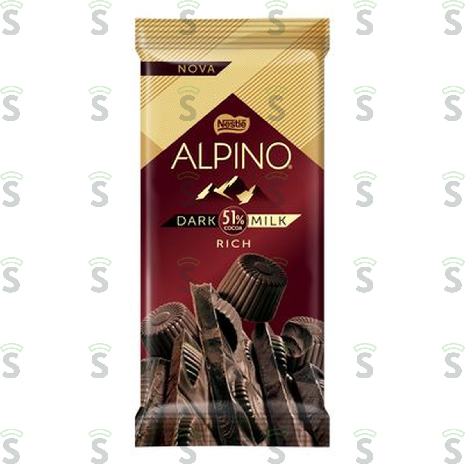 Chocolate Dark Milk 51% Cacau Rich Alpino Pacote 85G