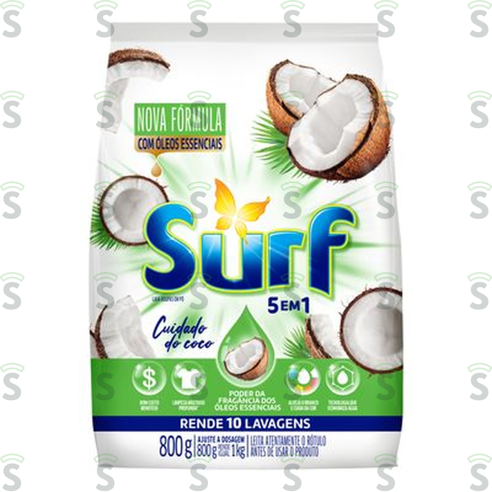 Surf-lava roupas 800g cuidado coco