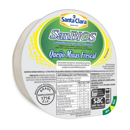 Queijo Sanbios Santa Clara - aproximadamente 300g