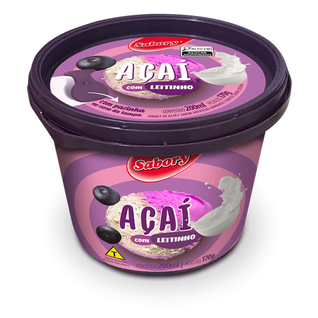 Sorvete sabory acai com leitinho 170g