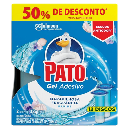 Desodorizador Gel Adesivo Pato Marine - Refil - Com 50% de Desconto