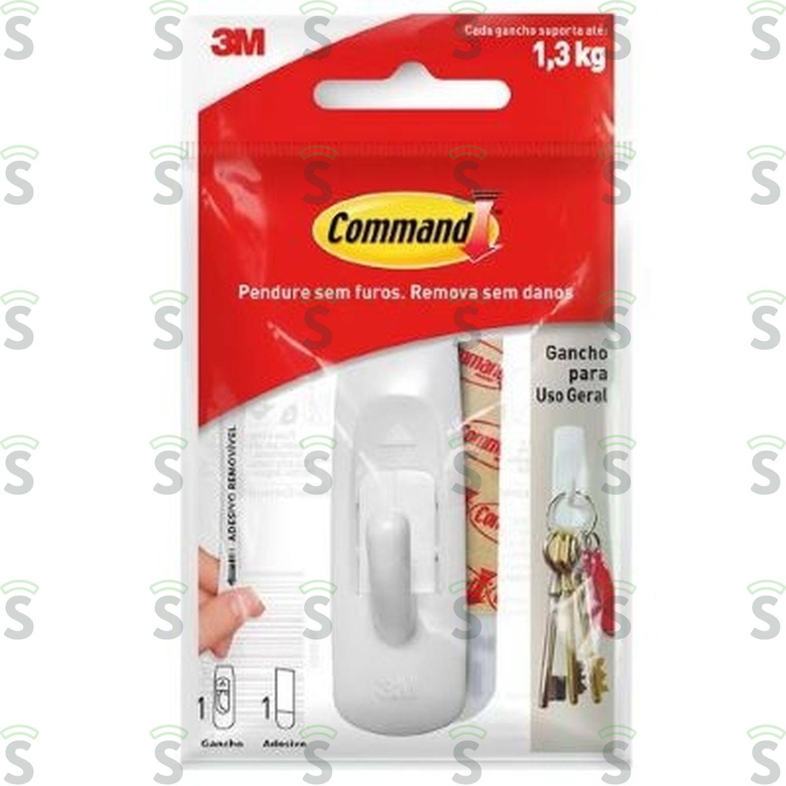 Gancho Adesivo Command 1,3kg Embalagem 1 Un