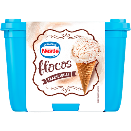 SORVETE NESTLÉ FLOCOS TRADICIONAL POTE 1,5L
