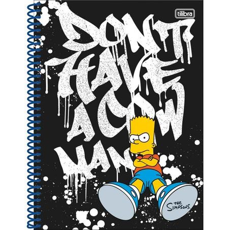 Caderno tilibra espiral simpsons 2 em 1 80f
