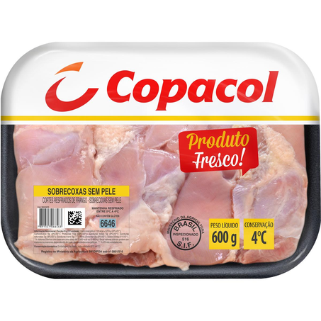 Sobrecoxa sem Pele Copacol 600g - Resfriada