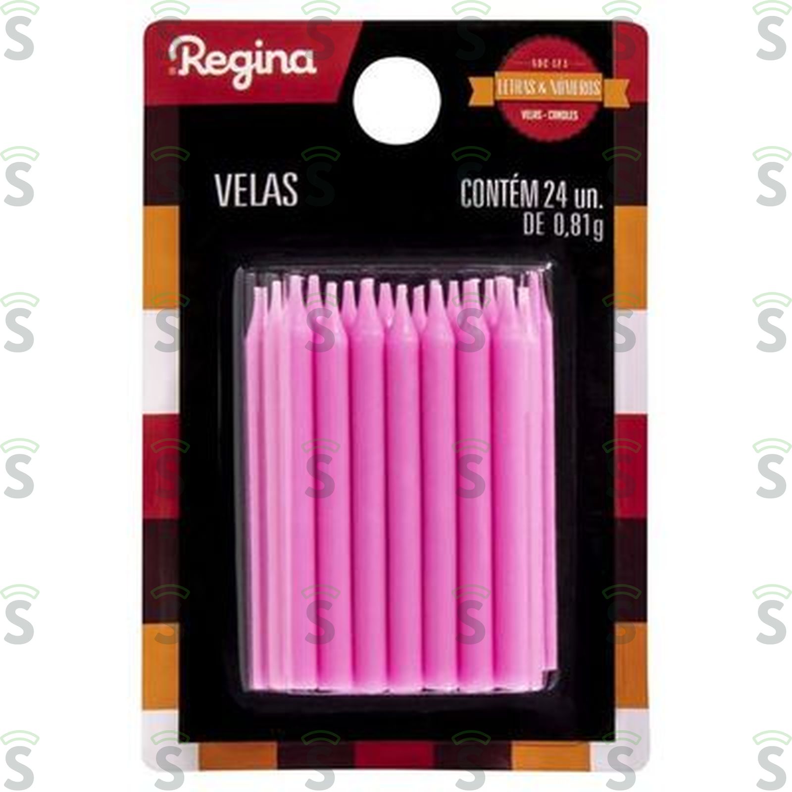 Vela Regina Palito com 24 Rosa 24UN