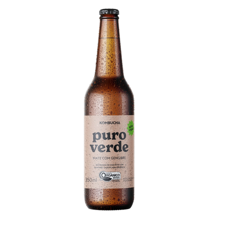 Kombucha Puroverde Mate e Gengibre 350ml
