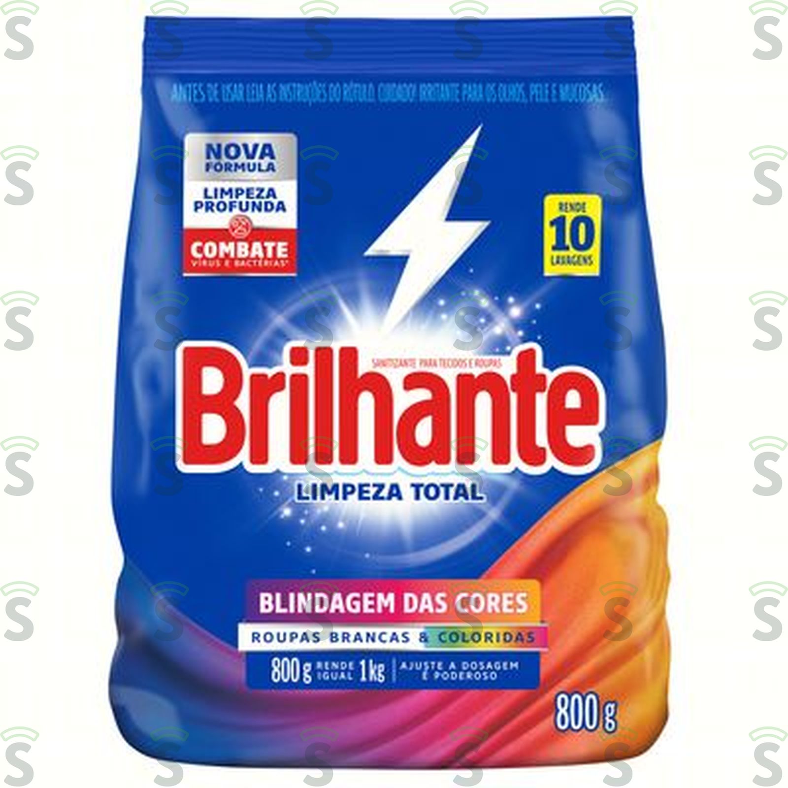 Lava Roupas em Pó Brilhante Limpeza Total 800G