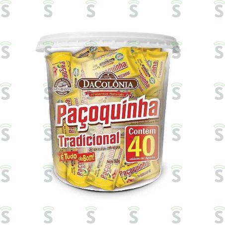  Pack Paçoquinha Tradicional Dacolônia Pote 40 Unidades 560g