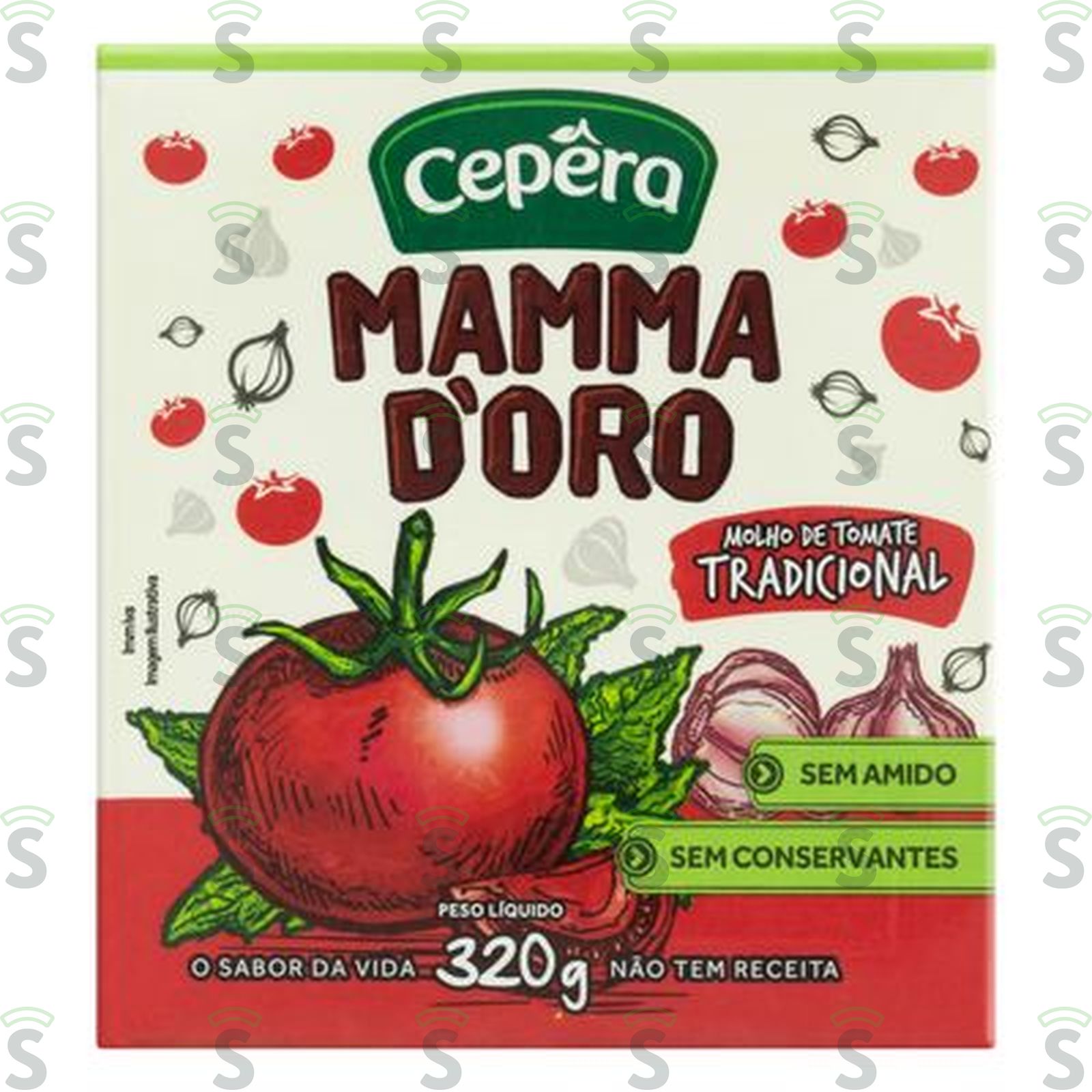 Molho de Tomate Tradicional Cepêra Mamma d'Oro Caixa 320gr