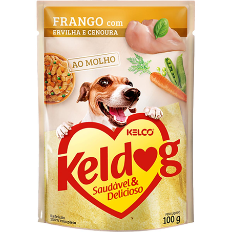Ração Keldog 100g - Adultos - Frango com Ervilha e Cenoura - Sachê