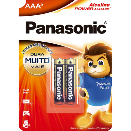 Pilha Alcalina Panasonic AAA - Com 2 Pilhas