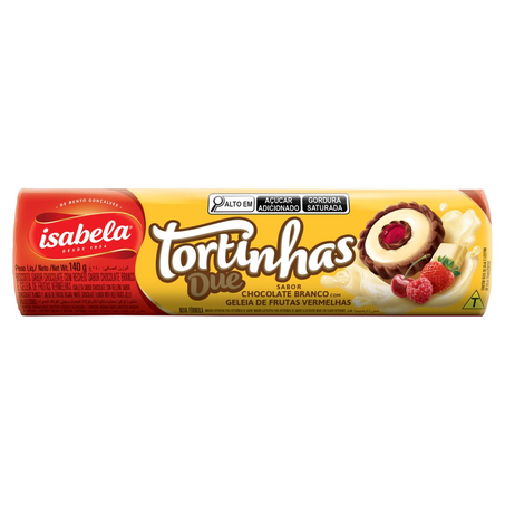Biscoito Tortinhas Isabela 140g - Due - Chocolate e Frutas Vermelhas