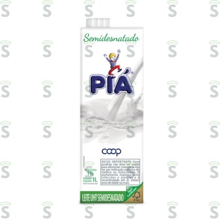  Leite Uht Piá Semi Desnatadoitro 1lt