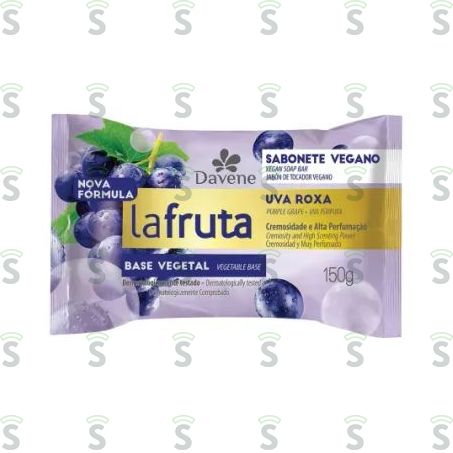  Sabonete Barra Vegetal Uva Roxa Davene La Fruta 150g