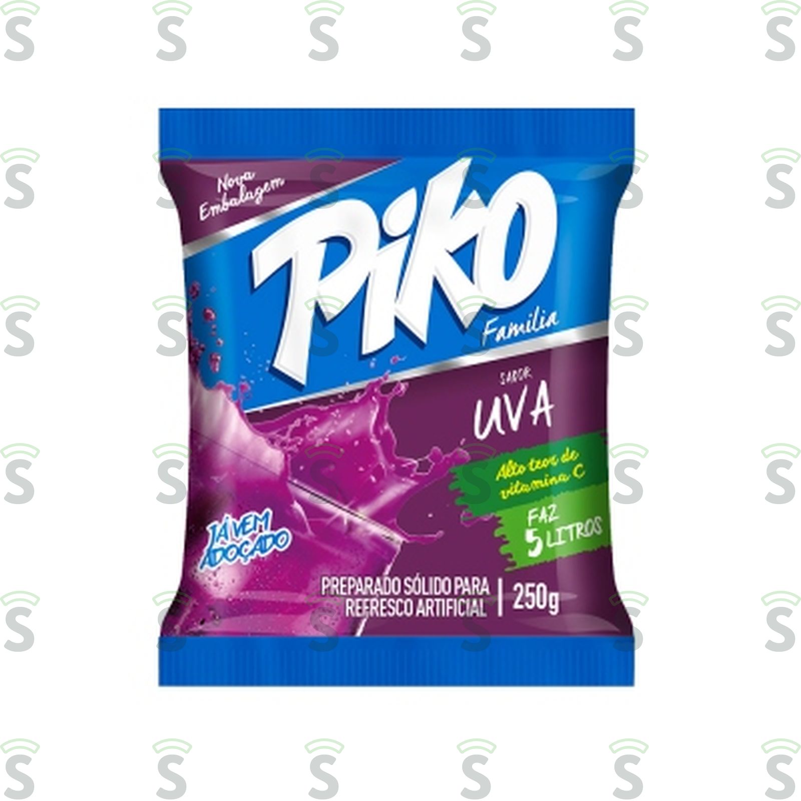 Refresco em Pó Piko Uva Embalagem 250G