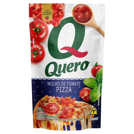 Molho de Tomate Quero 240g - Pizza - Sachê