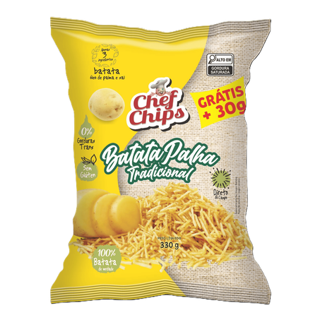 Batata Palha Chef Chips Tradicional 330g 
 
