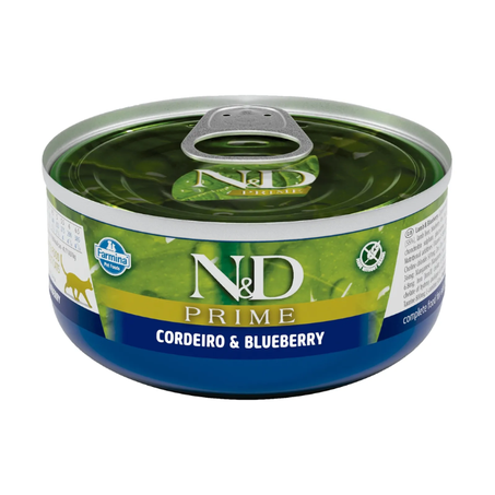 Ração Úmida N&D Prime Gatos Adultos Cordeiro e Blueberry 70 g