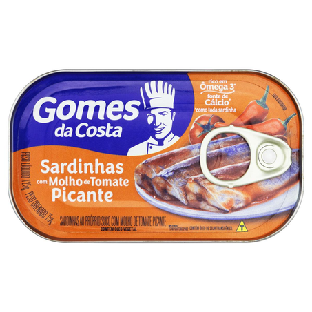 Sardinha Gomes da Costa 125g - Molho de Tomate Picante - Lata