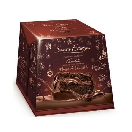 Panettone Sta Edwiges Chocolate Recheado Mousse Chocolate 500g