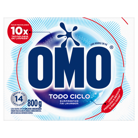 Lava Roupas em Pó Omo Todo Ciclo 800g
