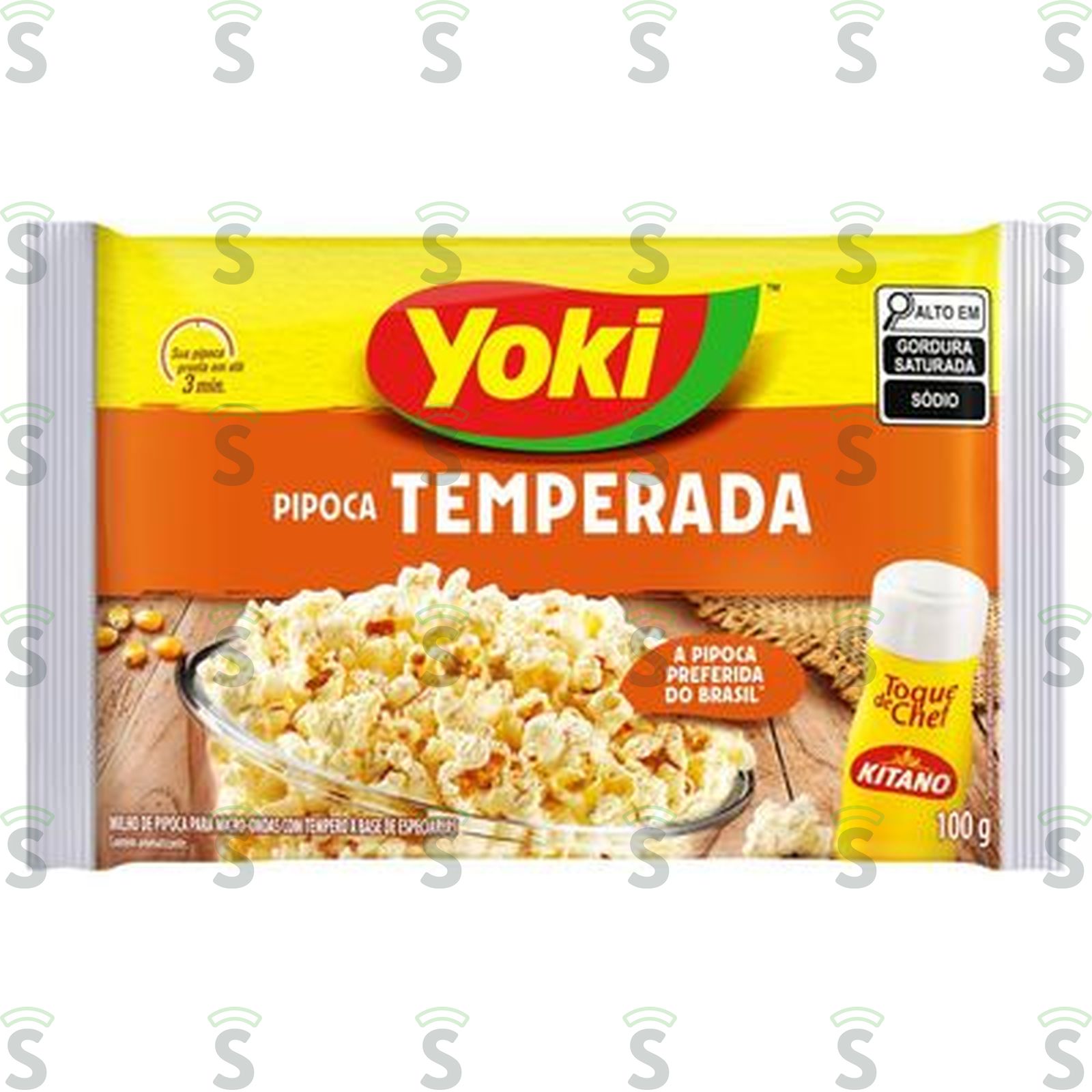 Pipoca de Microondas Yoki Popcorn Temperada com Toque de Chef Kitano 100G