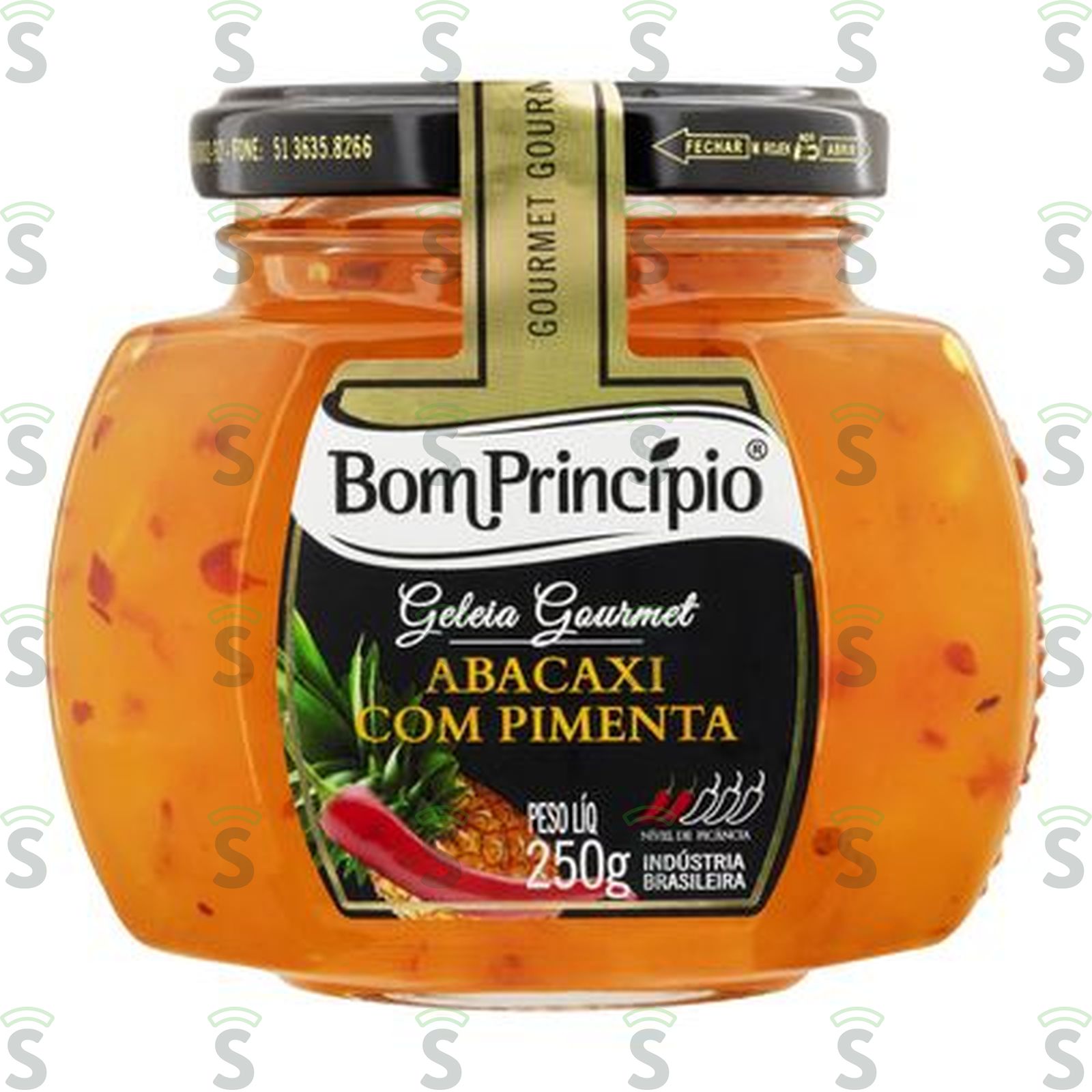 Geleia Bom Princípio Abacaxi com Pimenta Pote de Vidro 250gr