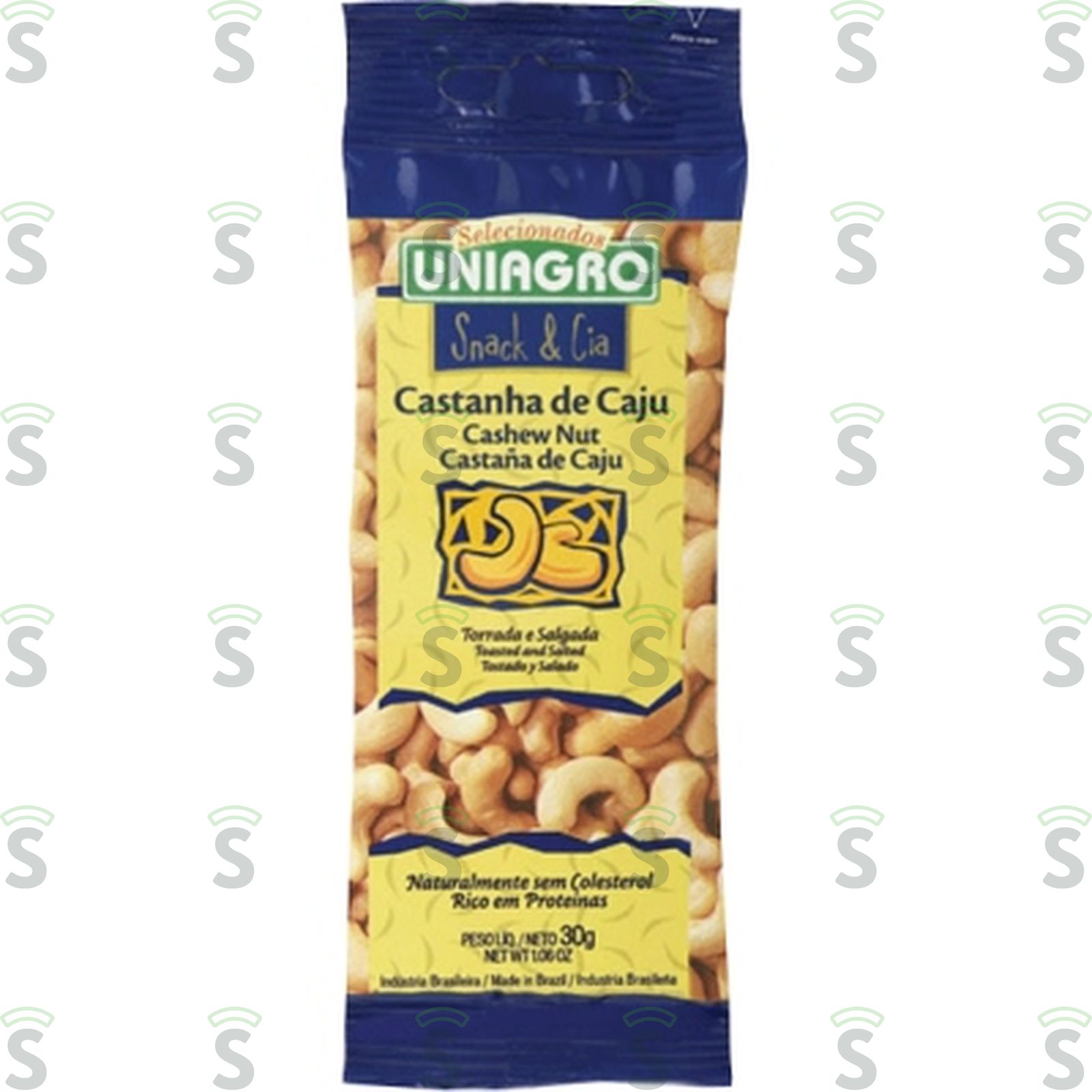 Castanha de Cajú Torrada E Salgada Uniagro Embalagem 30G