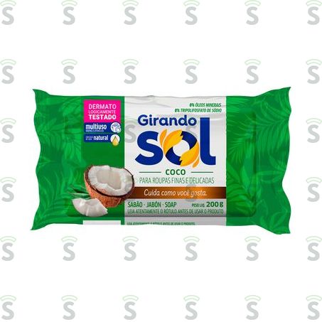  Sabão Em Barra Girando Sol Coco Embalagem 200g